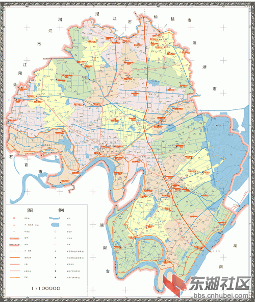 监利行政区划地图图片