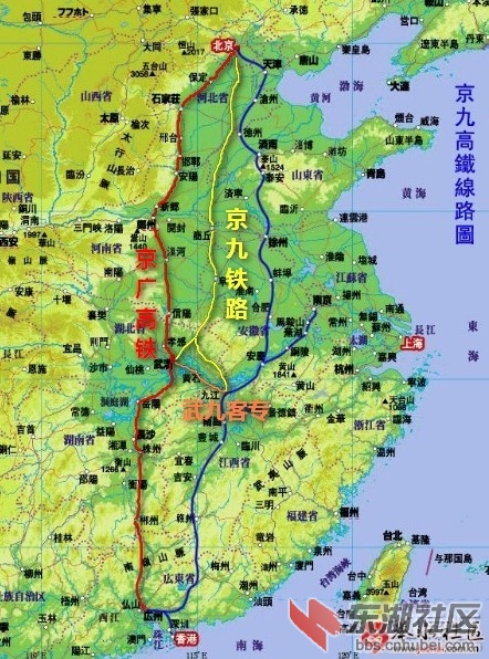 京九铁路全程线路图图片