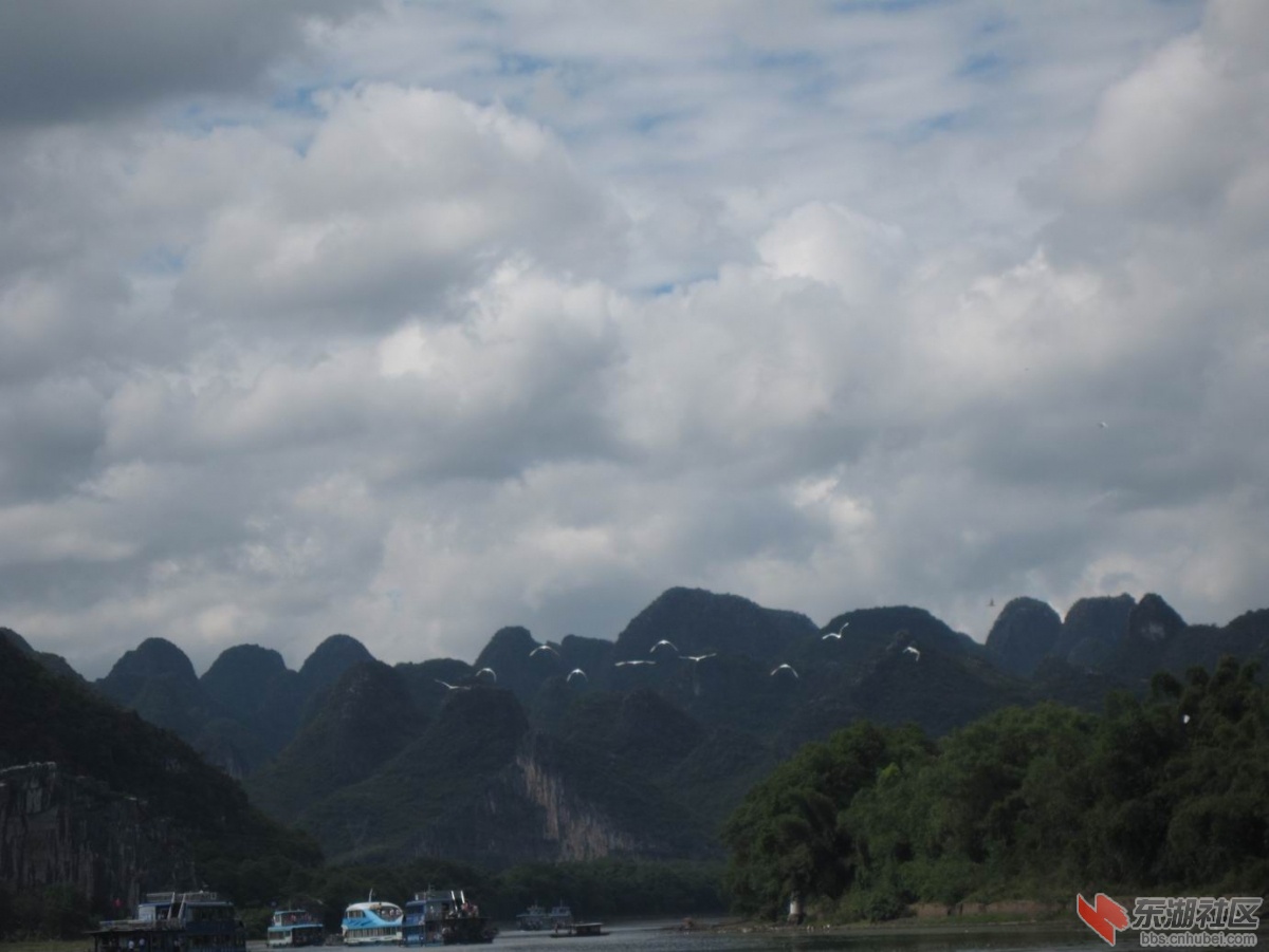 调整大小 游轮在青山绿水中遨游，鸟儿在空中自由翱翔。.JPG