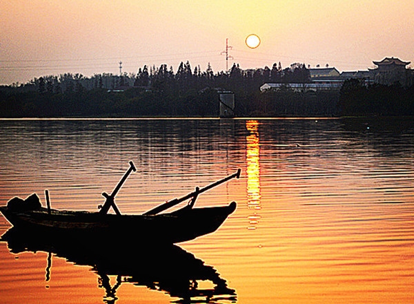 安陆府河夕阳.