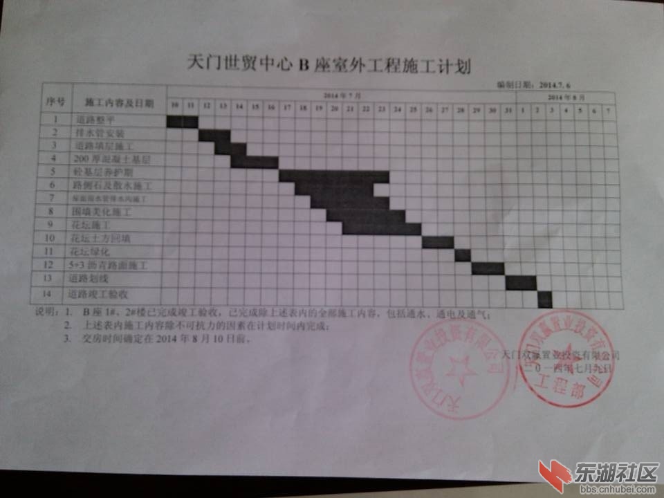 世贸全面竣工倒计时计划表