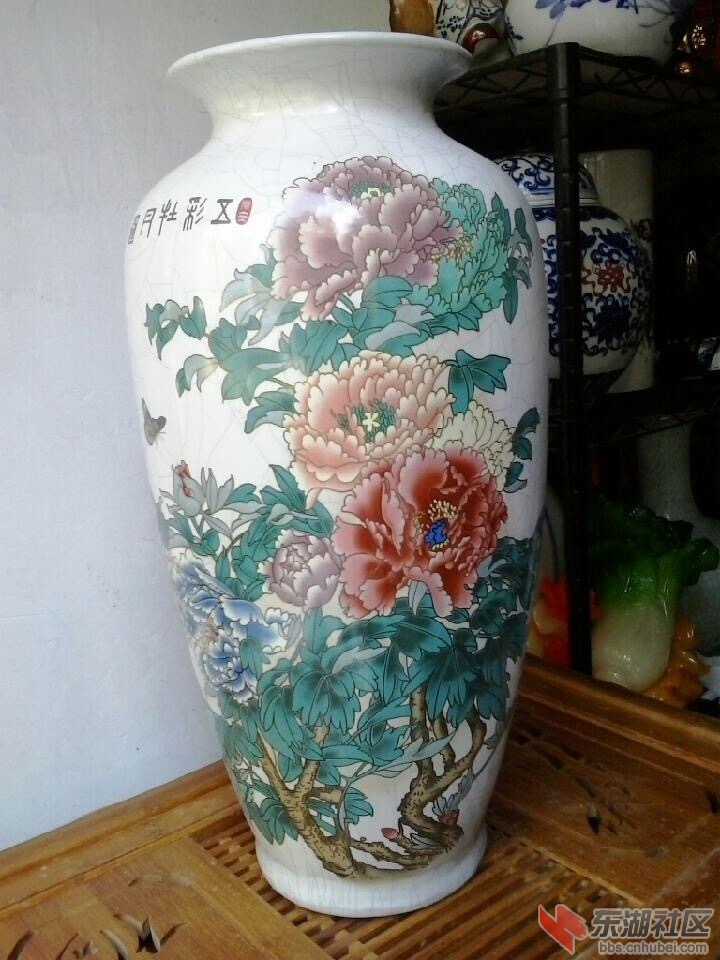 开片月牡丹花瓶88一个