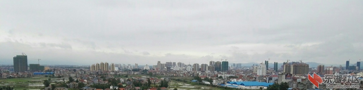 高空看半个县城，东北方面