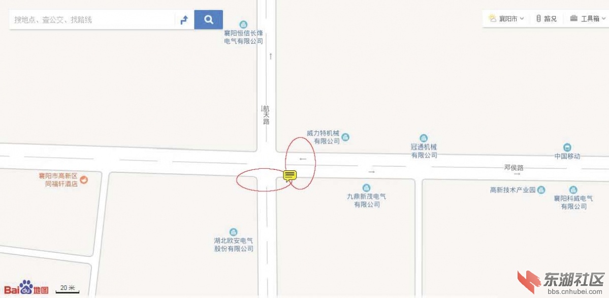 图上圆圈所标示的2个位置