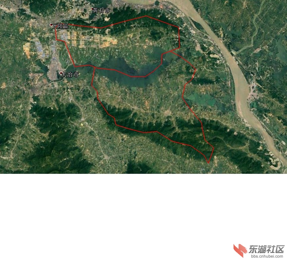 大冶湖开发区北岸和南岸哪个土地可使用面积大?求图对比较