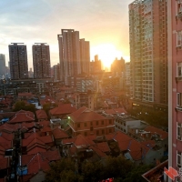 汉口家中手机随拍雨后夕阳
